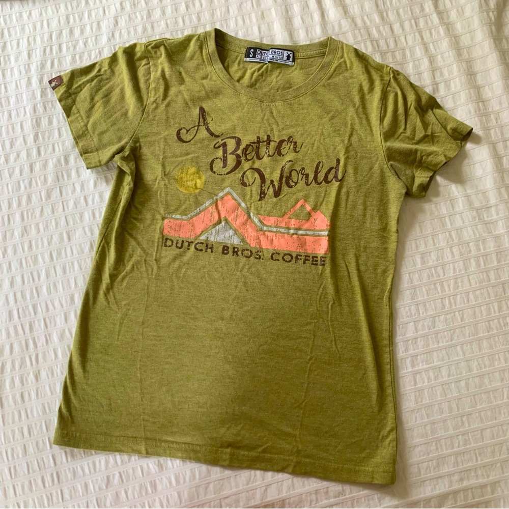 Dutch Bros “A Better World” tee - green - size S